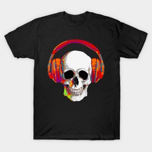 skull art, skull design music T-Shirt